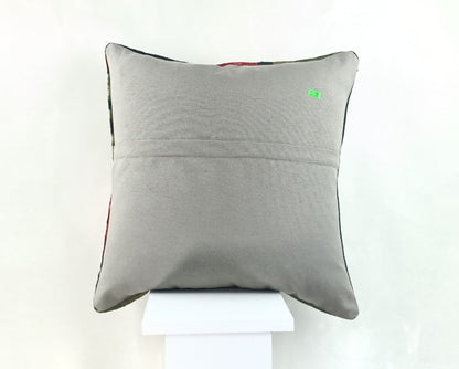 18"x18" Kilim Pillow Cover  Handmade Turkish Vintage Cushion Tribal Lumbar 2156