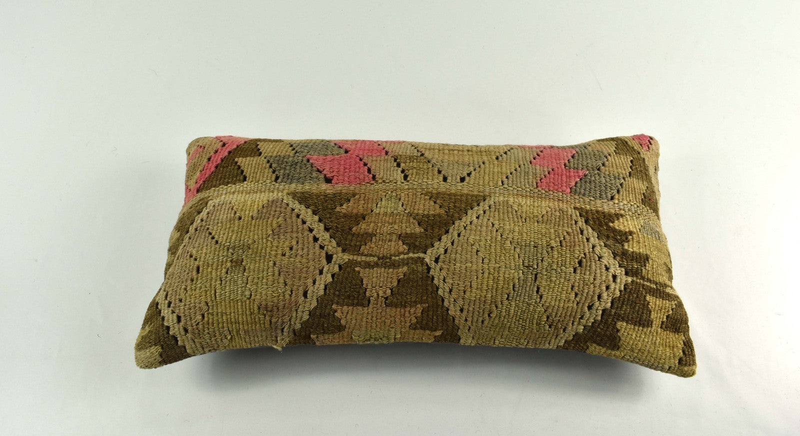 10x20 Kilim Lumbar Pillow Cover Vintage Ethnic Oushak Kilim Pillow Cover 3761