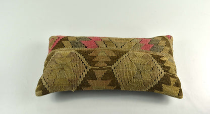 10x20 Kilim Lumbar Pillow Cover Vintage Ethnic Oushak Kilim Pillow Cover 3761