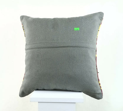 Kilim Pillow Cover 16x16 Oriental Traditional Handmade Bohemian Cushion A1140