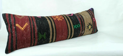 12x36 Kilim Pillow Cover Handmade Turkish Rug Vintage Ethnic Lumbar Cushion E672