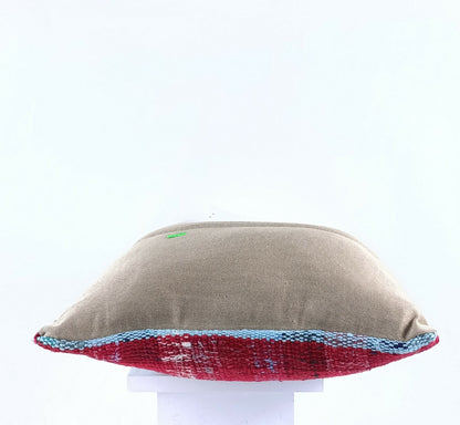 Turkish Handmade Kilim Pillow Cover 16x16 Home Decorative Wool Throw Lumbar A629