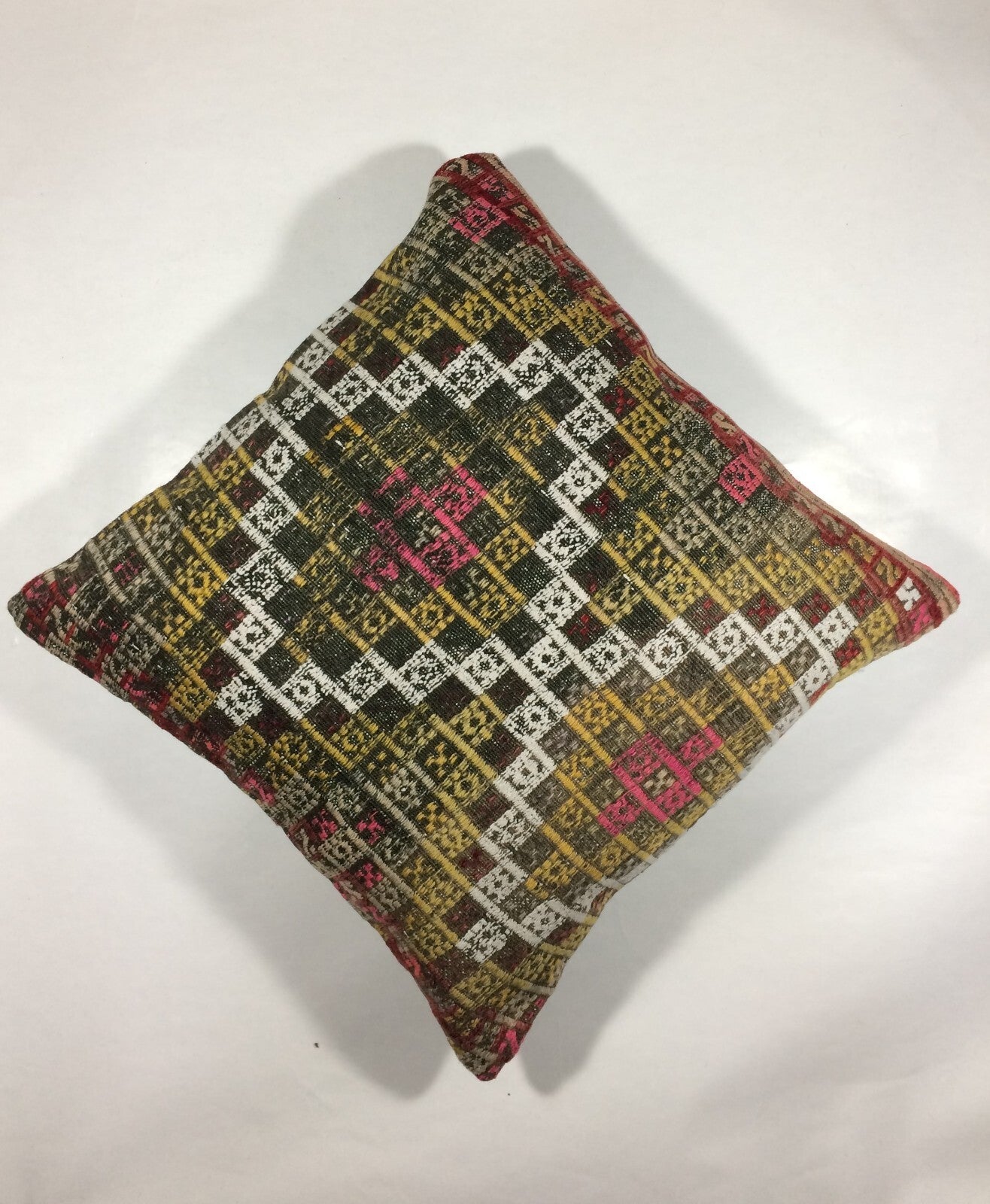 18"x18" Kilim Pillow Cover  Handmade Turkish Vintage Cushion Tribal Lumbar 682