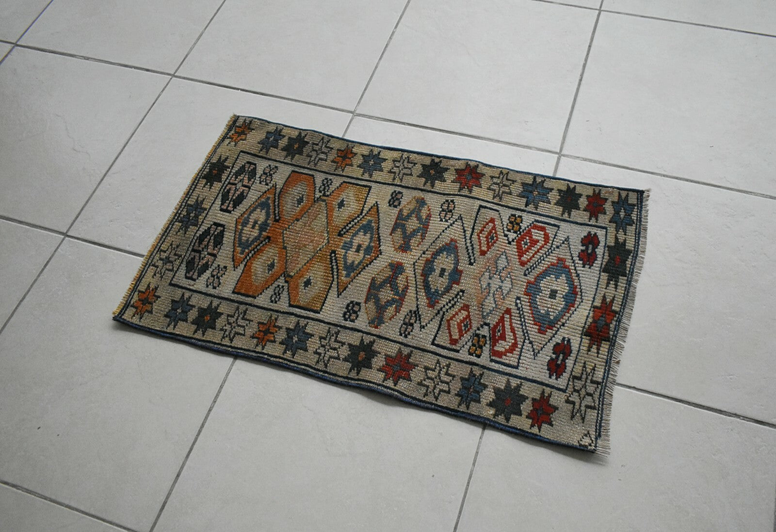 2.7x1.6 ft Small Turkish Runner Vintage Oushak Rug Anatolian Rug Faded Rug Y27