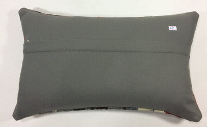 Kilim Pillow Cover 12x20 Handmade Turkish Rug Boho Ethnic Lumbar Cushion 1179