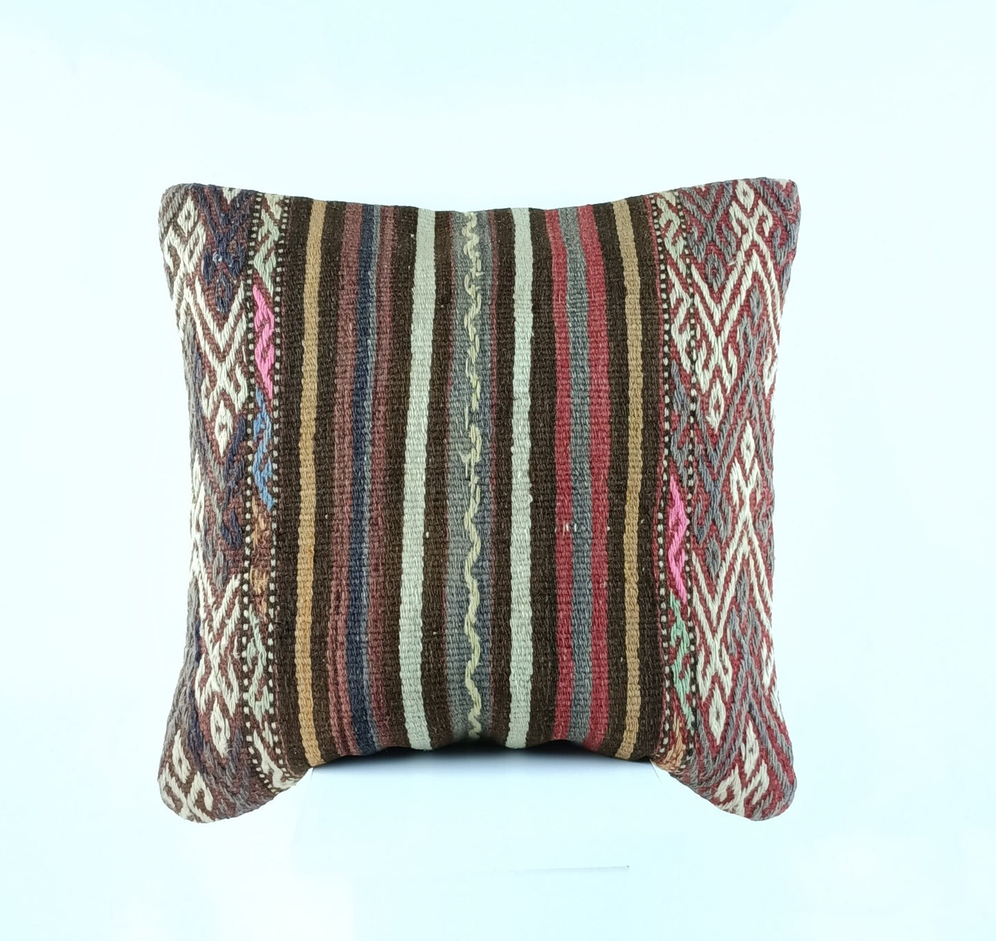 18"x18" Kilim Pillow Cover  Handmade Turkish Vintage Cushion Tribal Lumbar 2358