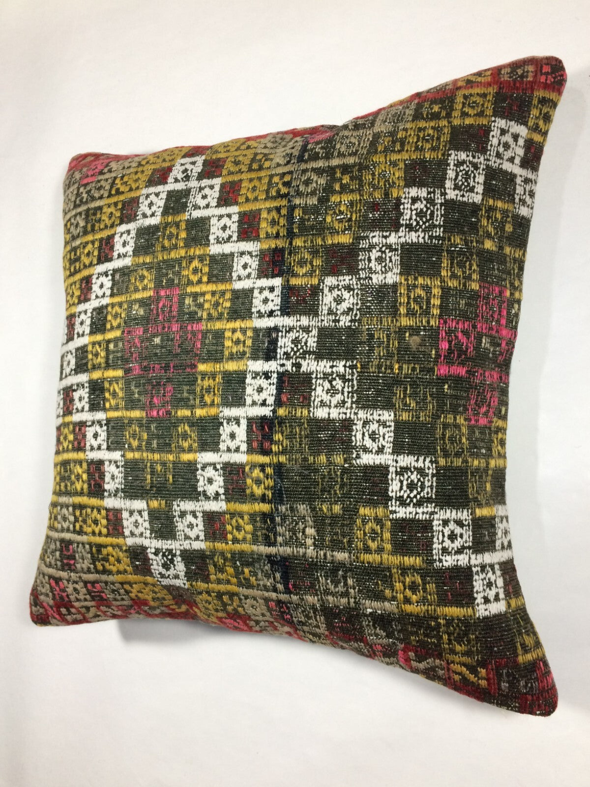 18"x18" Kilim Pillow Cover  Handmade Turkish Vintage Cushion Tribal Lumbar 669