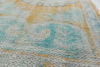 Turkish Runner 3.5x1.9 ft Vintage Small Rug Oushak Runner Anatolian Mini Rug Y75