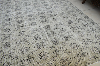 Large Turkish Rug 8.6x5.2 ft Vintage Rug Faded Oushak Rug Living Room Carpet B17