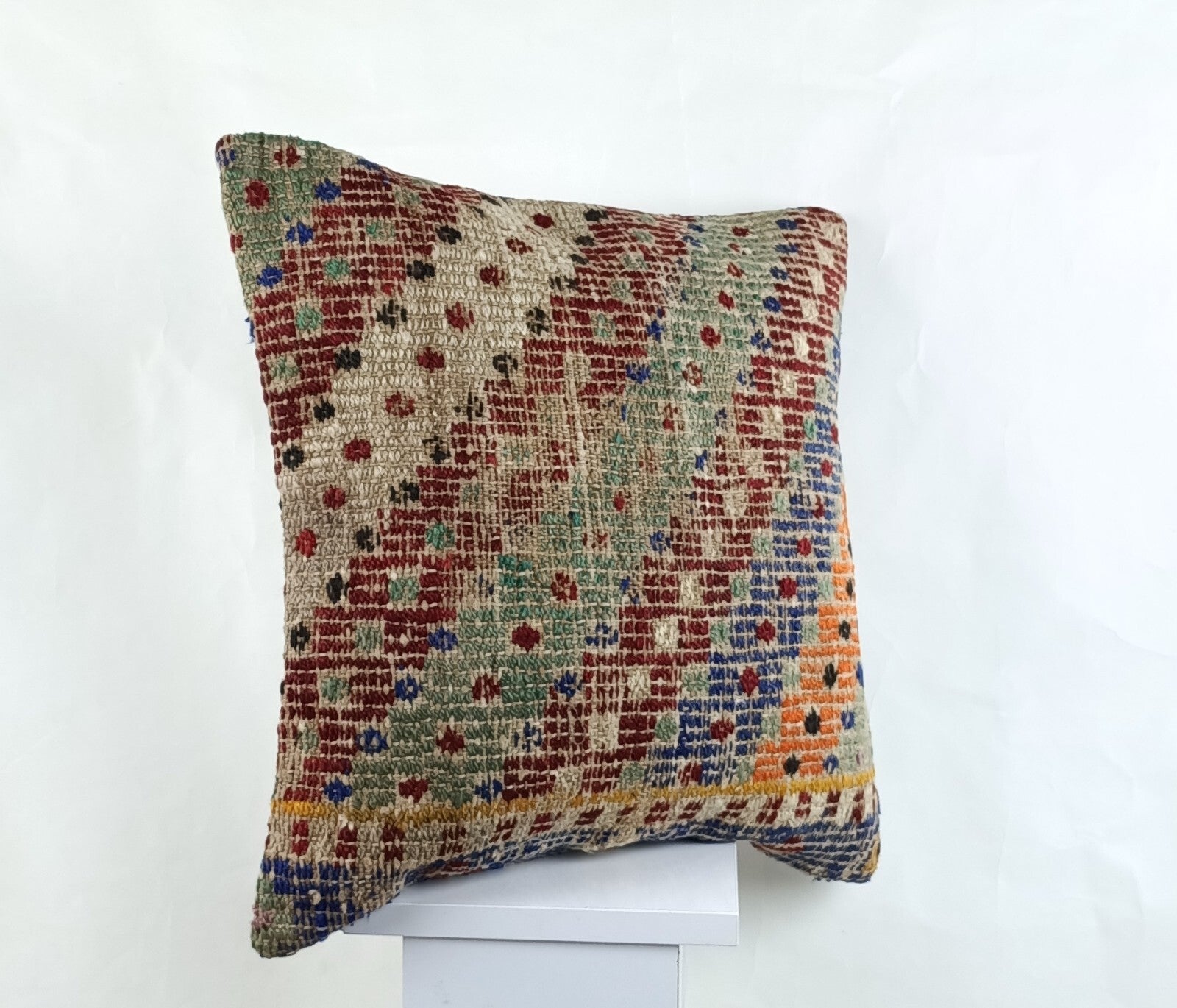 18"x18" Kilim Pillow Cover  Handmade Turkish Vintage Cushion Tribal Lumbar 2642