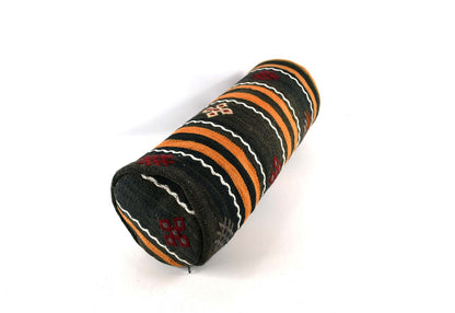 Kilim Bolster Pillow Cover 8x20 in Tribal Vintage Turkish Carpet Bolster Cushion