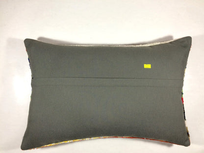 Kilim Pillow Cover 16x24 Tribal Vintage Turkish Carpet Lumbar Pillow Cover 319