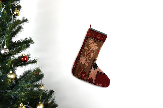 Kilim Christmas Stocking Vintage Rug Stocking Ethnic Decorative Xmas Socks S641