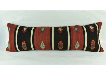 Extra Large Kilim Pillow Cover 16x48 Handmade Ethnic Boho Oriental Lumbar 3251