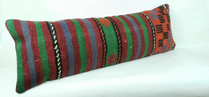 12x36 Kilim Pillow Cover Handmade Turkish Rug Vintage Ethnic Lumbar Cushion E670