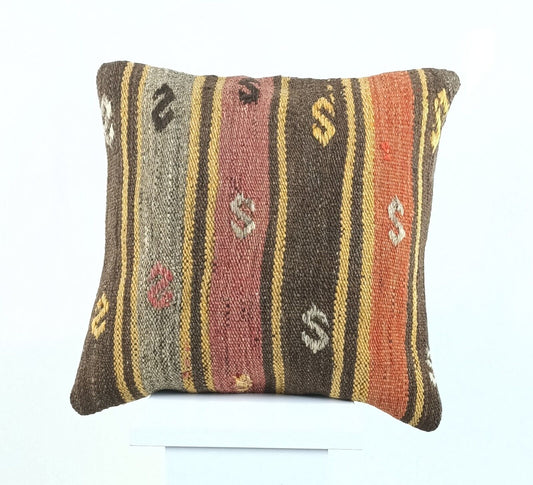 16x16 Ethnic Vintage Turkish Rug Pillow Cover Home Decorative Boho Cushion 2487