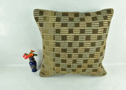 20x20 Kilim Pillow Cover Handmade Vintage Oushak Kilim Cushion Cover A1918