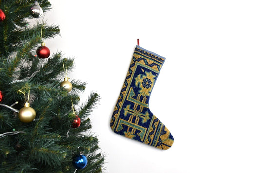 Kilim Christmas Stocking Vintage Rug Stocking Ethnic Decorative Xmas Socks S859