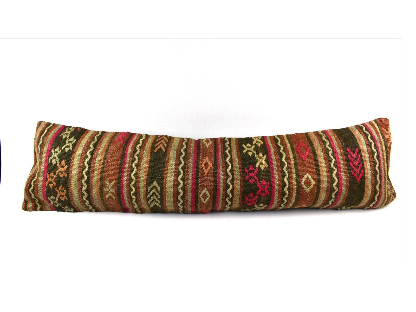 Kilim Pillow Cover 12x48 Vintage Handwoven Long Lumbar Pillow Cover  A3286