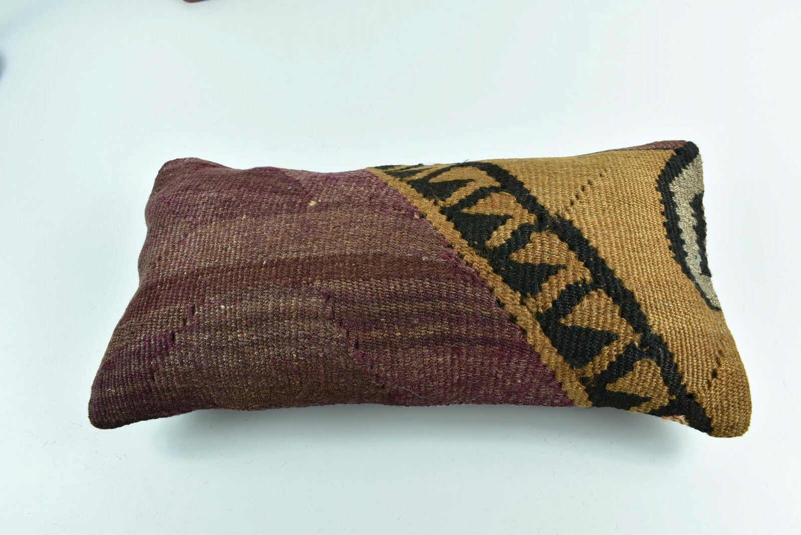 Kilim Lumbar Pillow Cover 10x20 Decorative Sofa Couch Handmade Cushion A1772