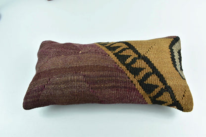Kilim Lumbar Pillow Cover 10x20 Decorative Sofa Couch Handmade Cushion A1772
