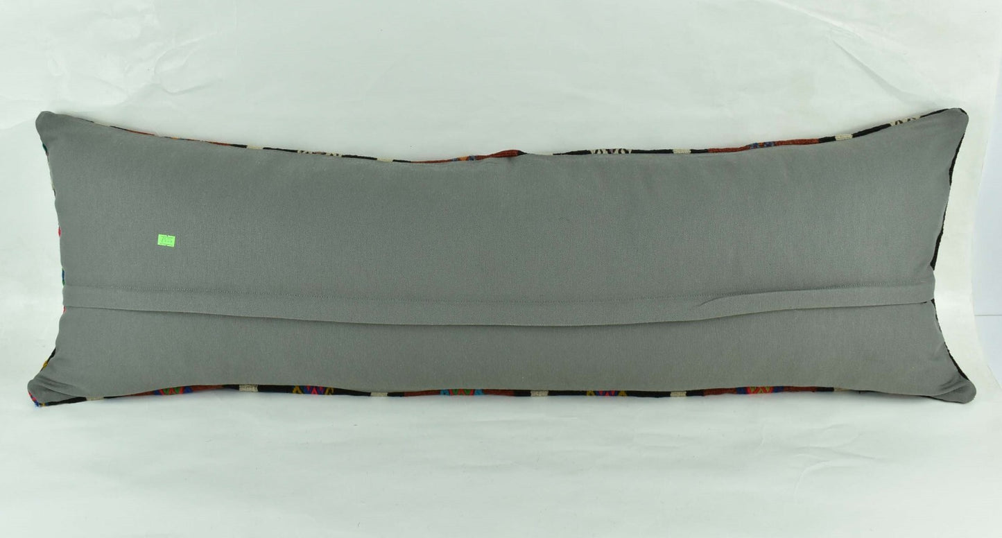 Extra Large Kilim Pillow Cover 16x48 Handmade Ethnic Boho Oriental Lumbar 3238