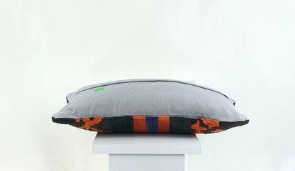 Kilim Lumbar Cover 8x16 in Handmade Oriental Rug Tribal Ethnic Pillow Case A1043