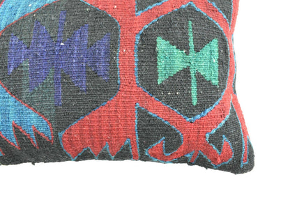 Kilim Pillow Cover 12x20 Turkish Handmade Vintage Couch Lumbar Cushion  A1836