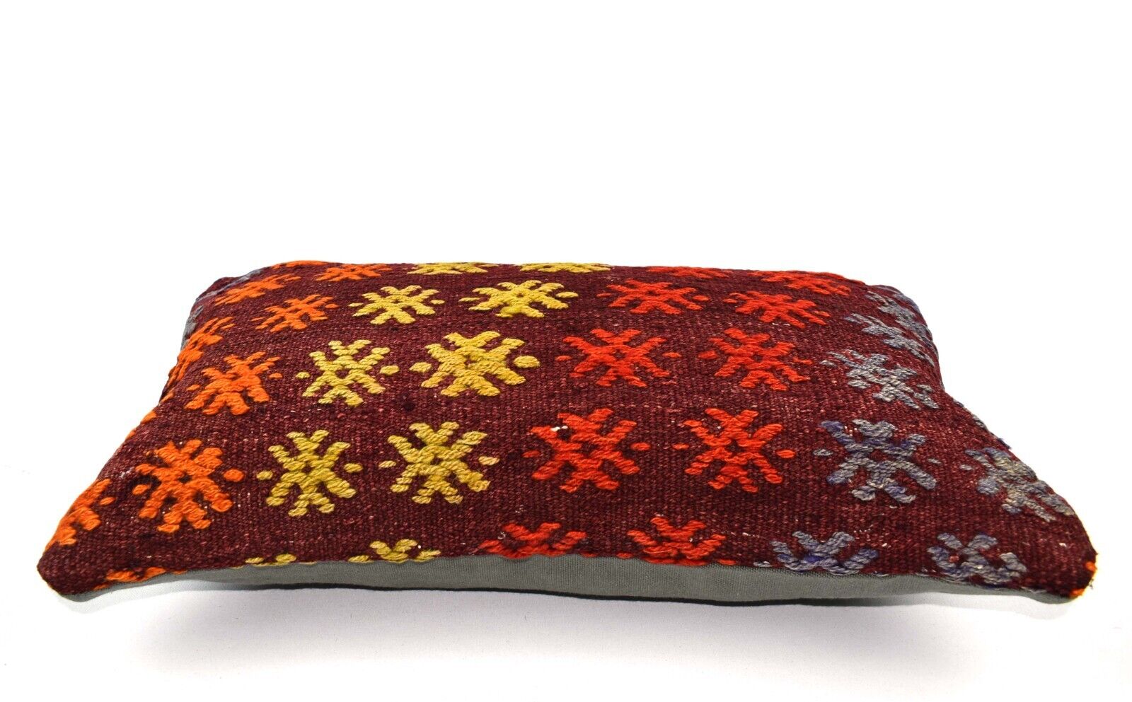 Kilim Pillow Cover 12x20 Handmade Turkish Rug Boho Ethnic Lumbar Cushion 4878