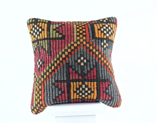 16x16 Ethnic Vintage Turkish Rug Pillow Cover Home Decorative Boho Cushion E849