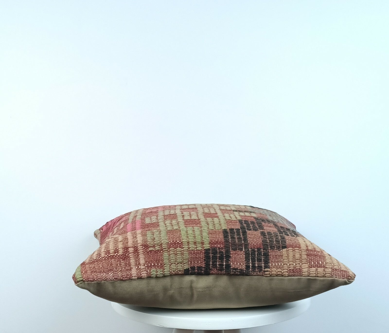 Kilim Pillow Cover 16"x16" Home Decorative Boho Rustic Rug Lumbar Cushion E195