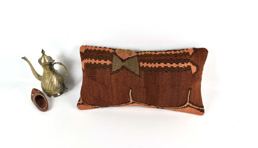 Turkish Cushion Cover 8"x16" Handmade Vintage Boho Ethnic Throw Pillow Case 3715