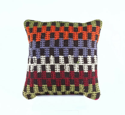 Turkish Handmade Kilim Pillow Cover 16x16 Home Decorative Wool Throw Lumbar A621