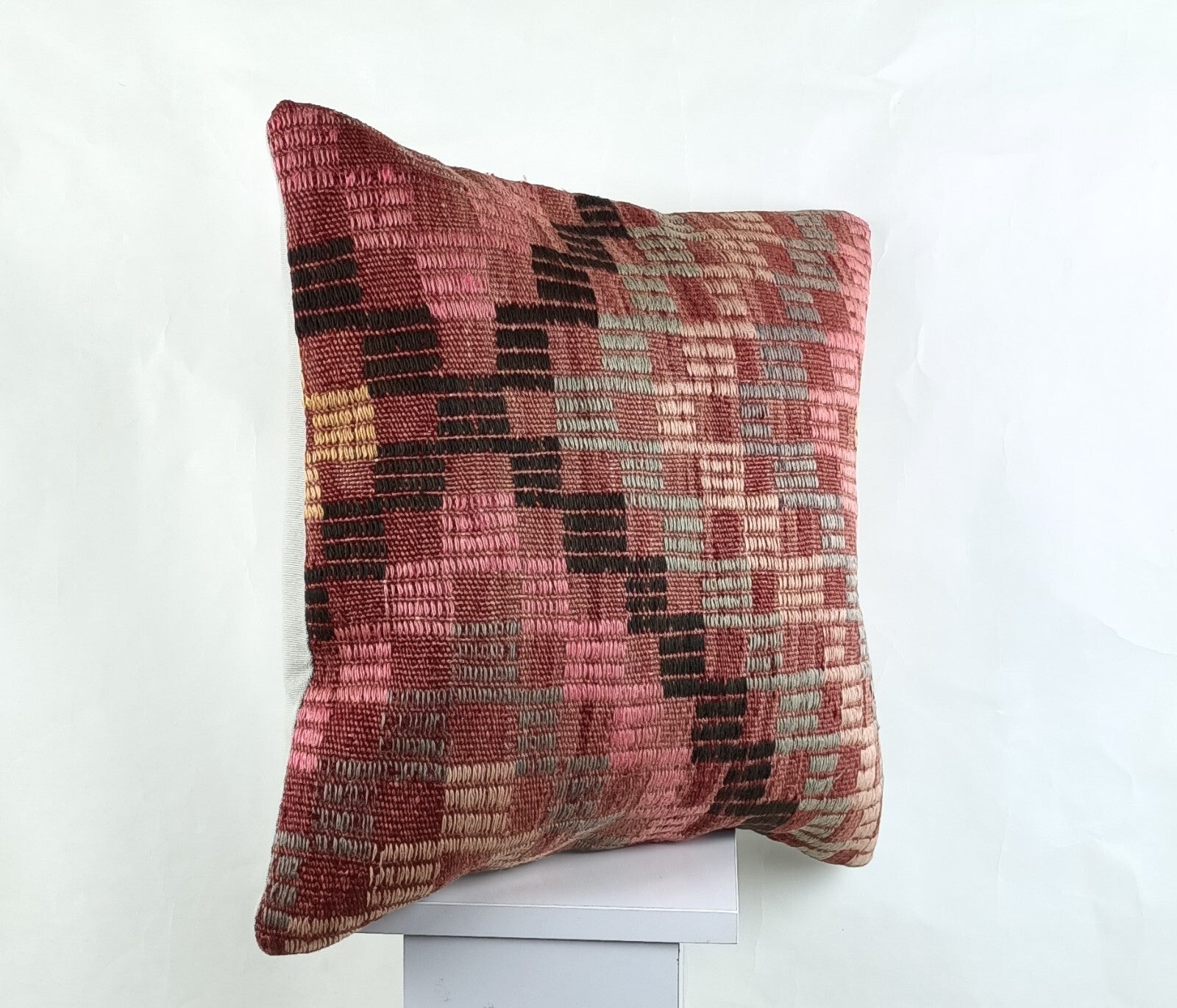 18"x18" Kilim Pillow Cover  Handmade Turkish Vintage Cushion Tribal Lumbar 2641