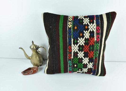 Kilim Pillow Cover 14x14 Vintage Home Decorative Sofa Couch Cushion A1754