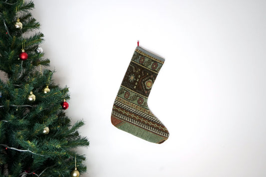 Kilim Christmas Stocking Vintage Rug Stocking Ethnic Decorative Xmas Socks S410