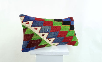 Turkish Cushion Cover 8"x16" Handmade Vintage Boho Ethnic Throw Pillow Case 2601