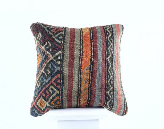 16x16 Ethnic Vintage Turkish Rug Pillow Cover Home Decorative Boho Cushion E818