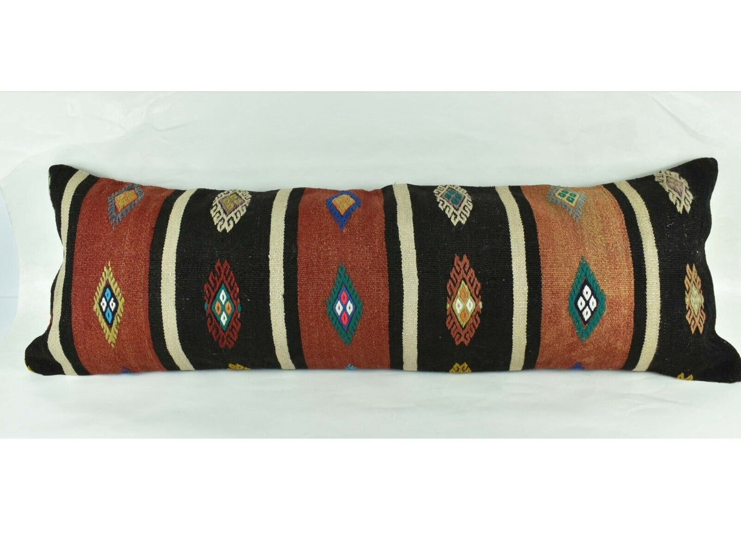 Extra Large Kilim Pillow Cover 16x48 Handmade Ethnic Boho Oriental Lumbar 3235