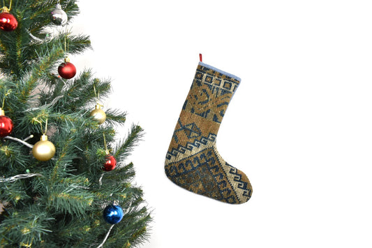 Kilim Christmas Stocking Vintage Rug Stocking Ethnic Decorative Xmas Socks S993