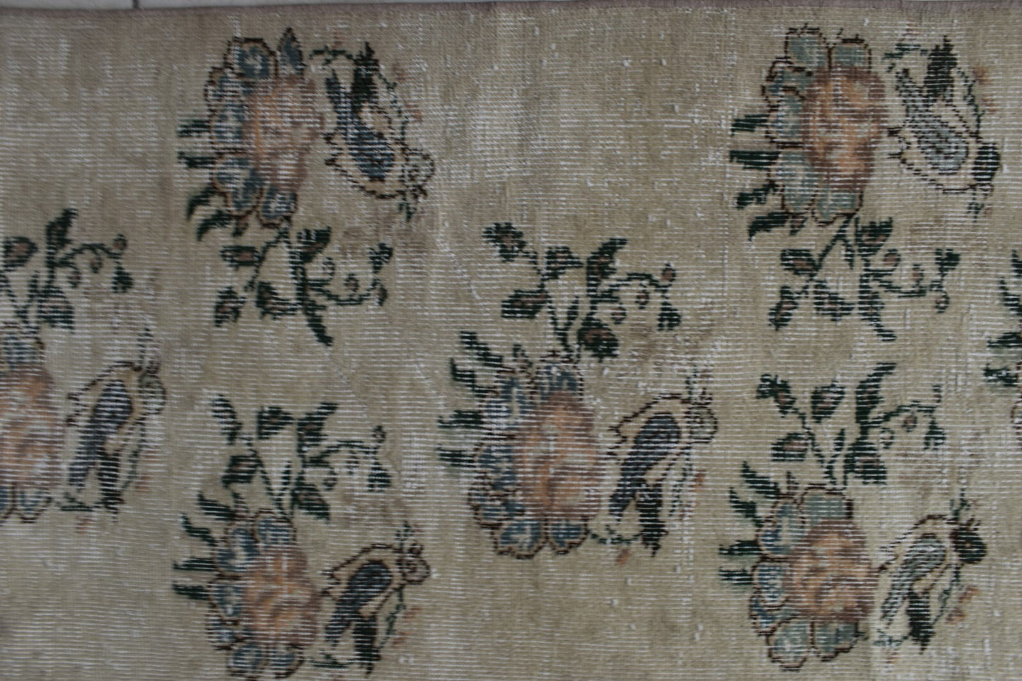 Vintage Oushak Rug 5.4x2.1   ft Turkish Floor Rug Faded Area Rug Oriental Rug