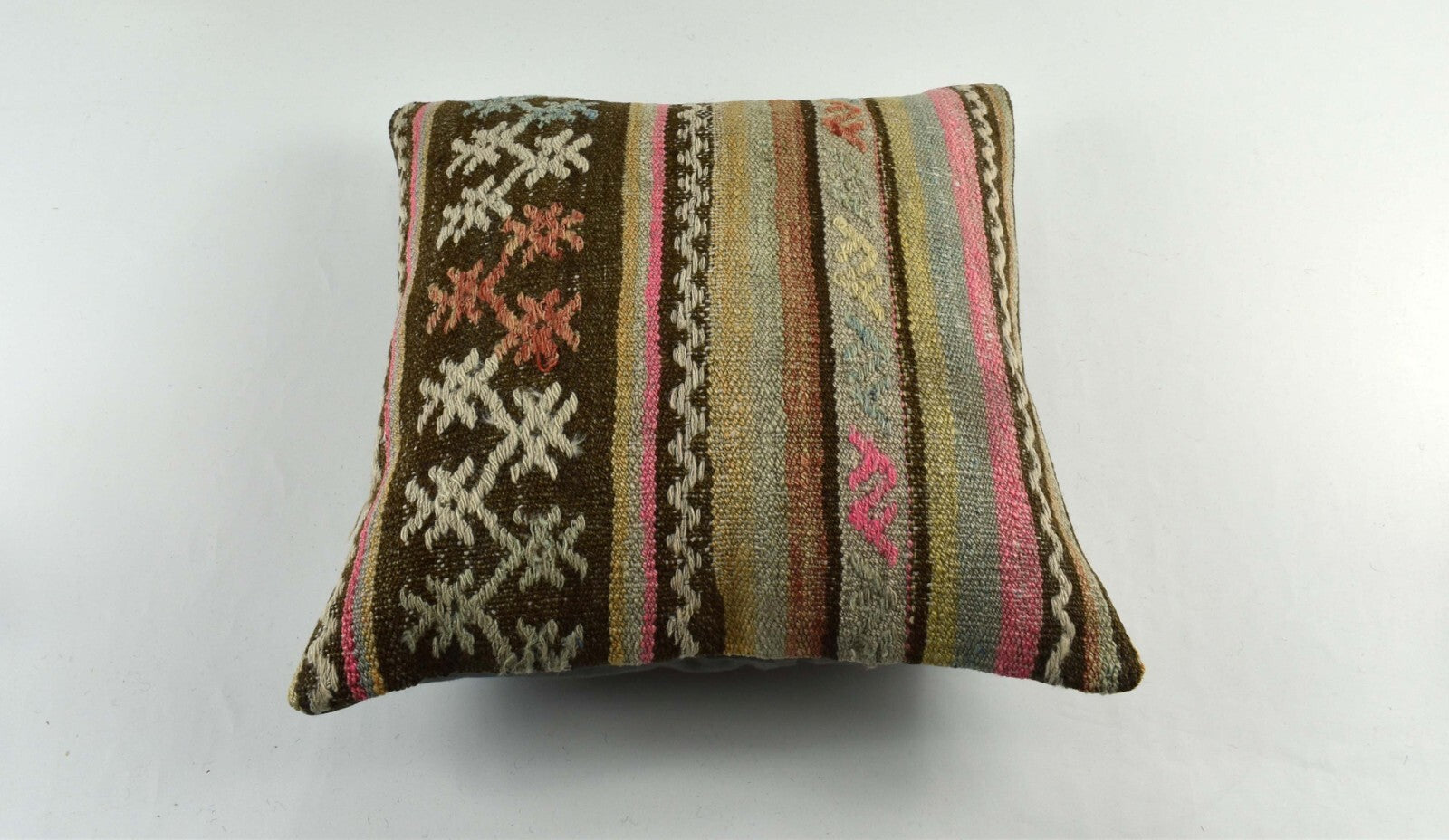 18"x18" Kilim Pillow Cover  Handmade Turkish Vintage Cushion Tribal Lumbar 3420