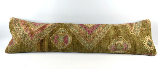 12x48 Vintage Rug Pillow Cover Handwoven Kilim Lumbar Pillow Cover A3304