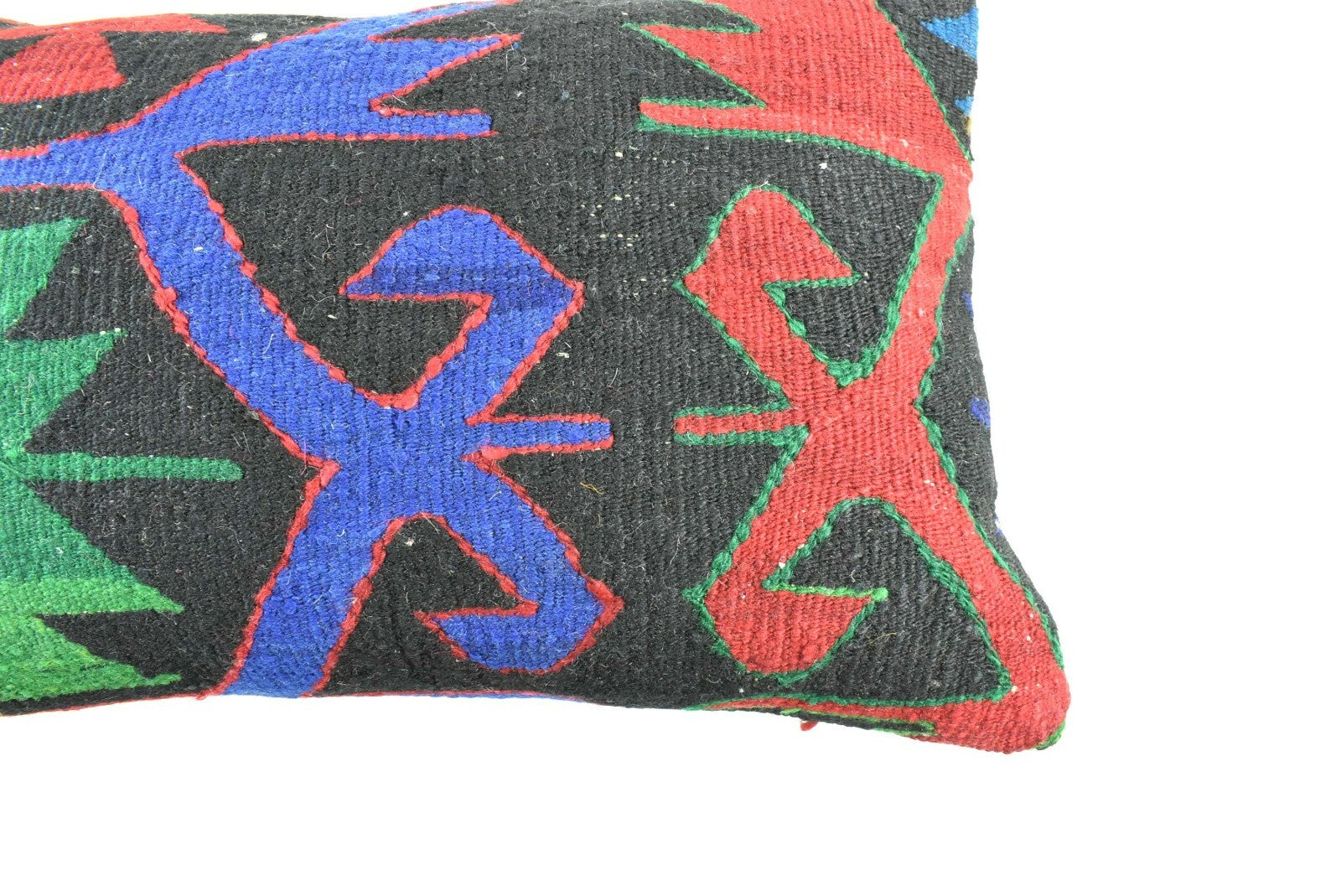 Kilim Pillow Cover 12x20 Turkish Handmade Vintage Couch Lumbar Cushion  A1813
