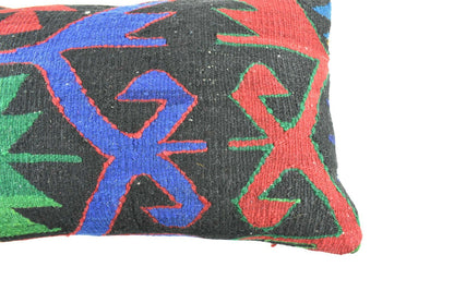 Kilim Pillow Cover 12x20 Turkish Handmade Vintage Couch Lumbar Cushion  A1813