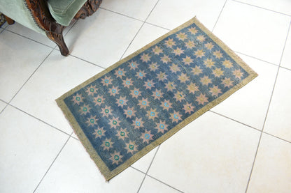 Anatolian Runner 3.2x1.7 ft Vintage Turkish Runner Oushak Runner Rug Y37