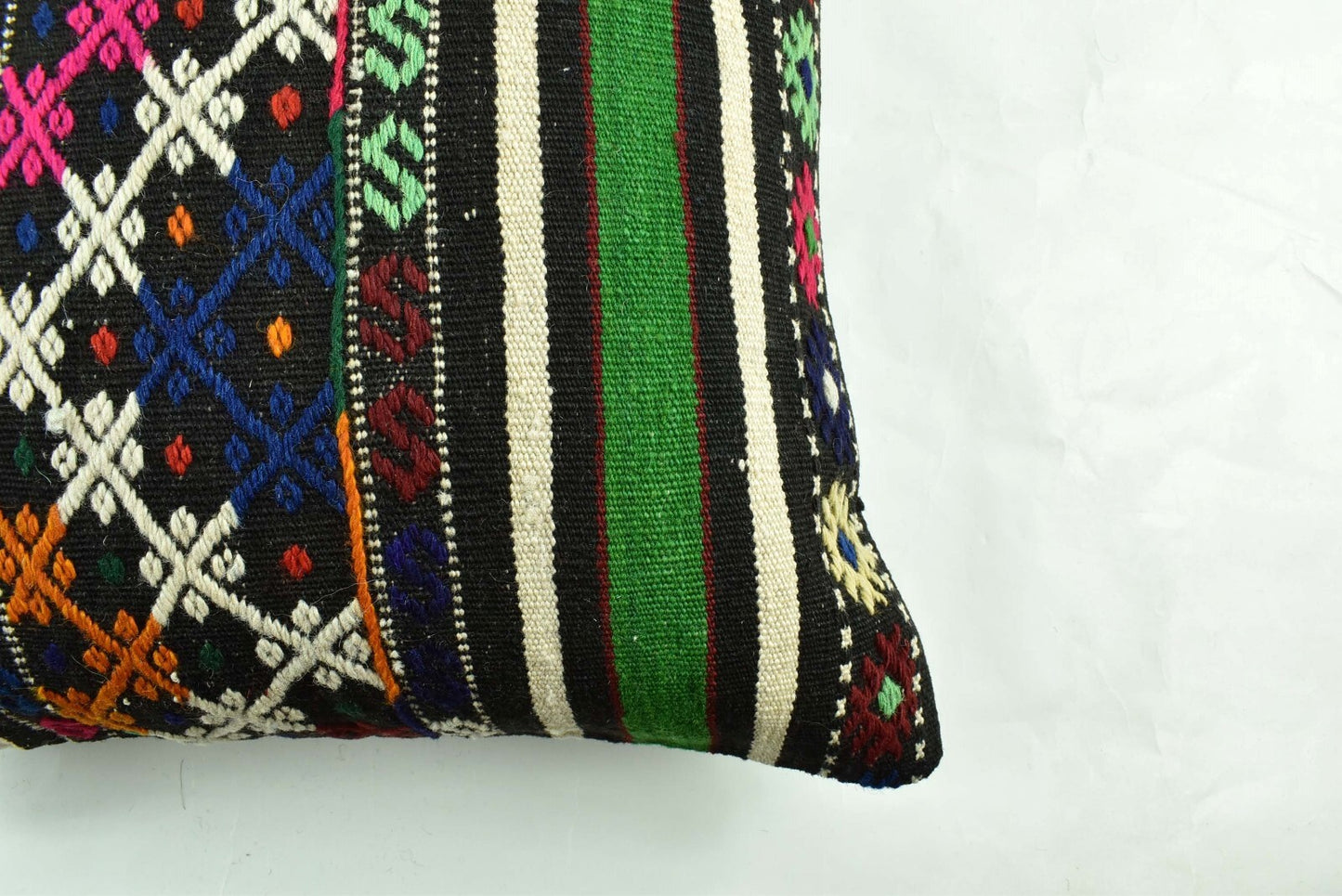 18"x18" Kilim Pillow Cover  Handmade Turkish Vintage Cushion Tribal Lumbar 3017