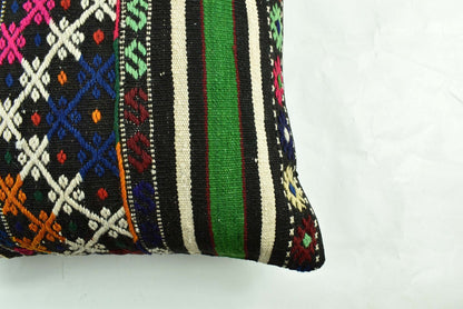 18"x18" Kilim Pillow Cover  Handmade Turkish Vintage Cushion Tribal Lumbar 3017