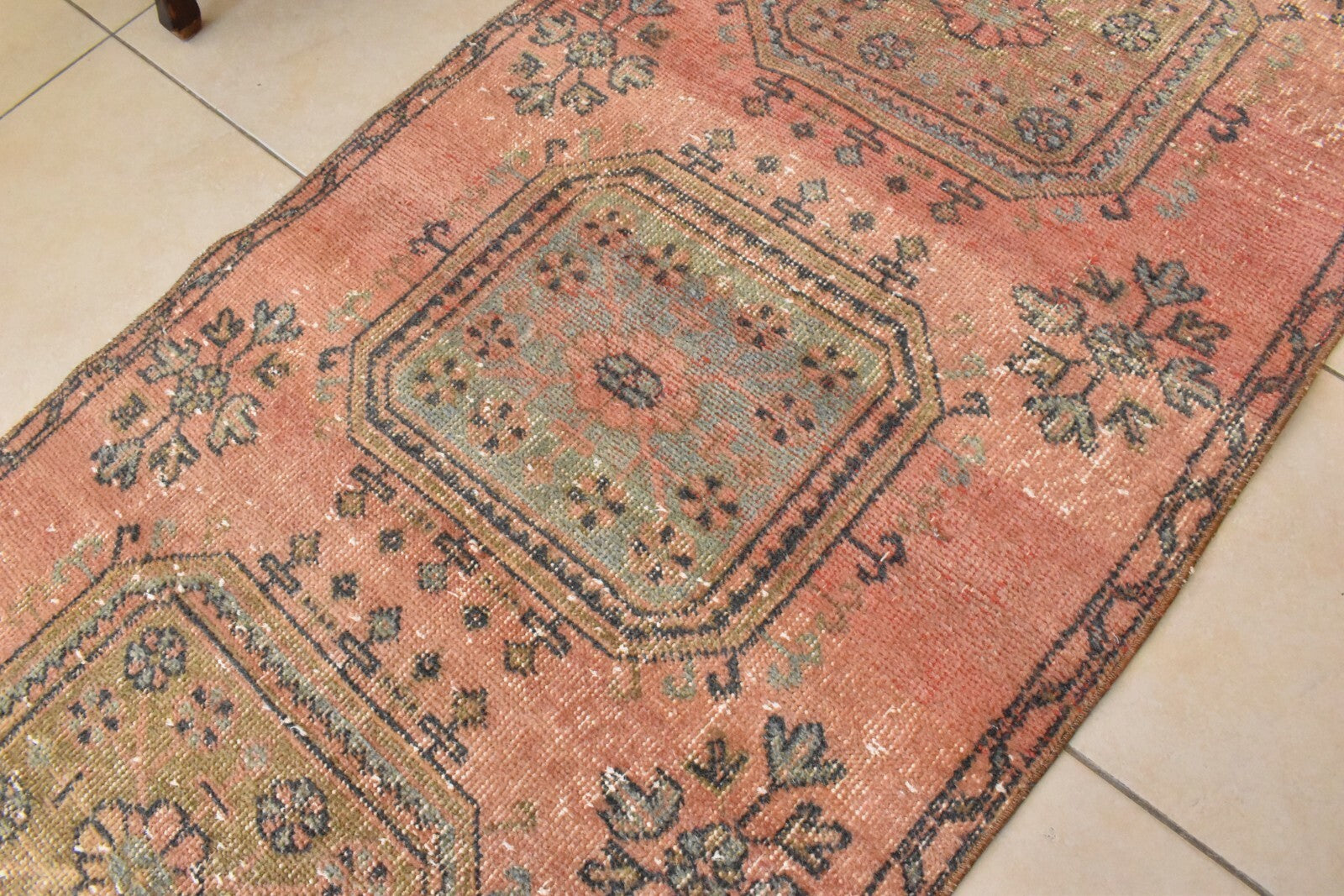 Traditional Handmade Runner Rug 3 x 11 ft Traditional Vintage Oushak Kilim C06