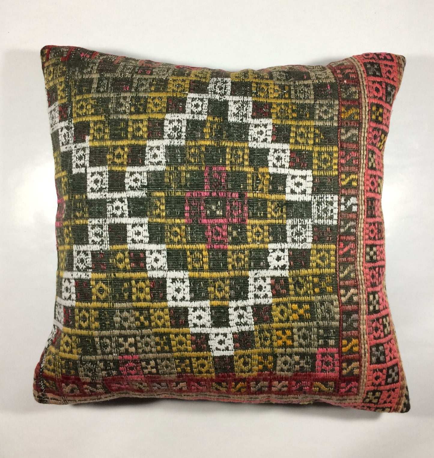 18"x18" Kilim Pillow Cover  Handmade Turkish Vintage Cushion Tribal Lumbar 680